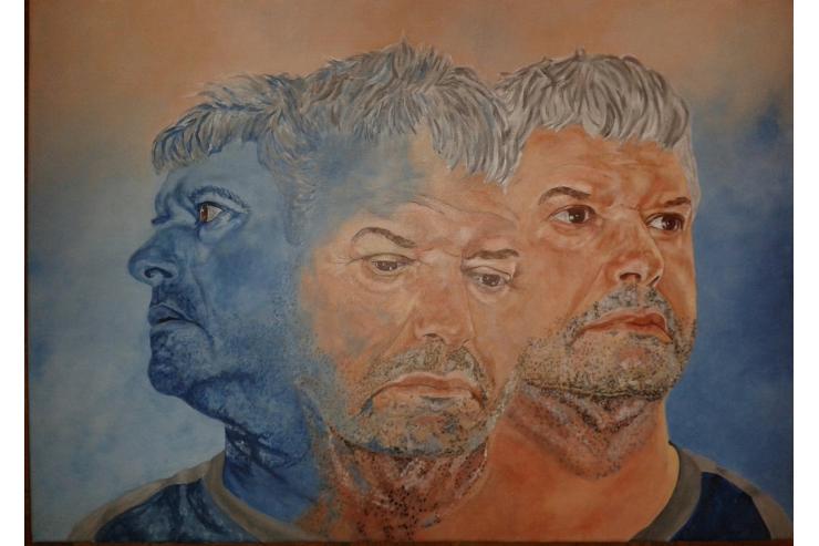 Avtoportret (akril, platno, 50 x 70 cm)