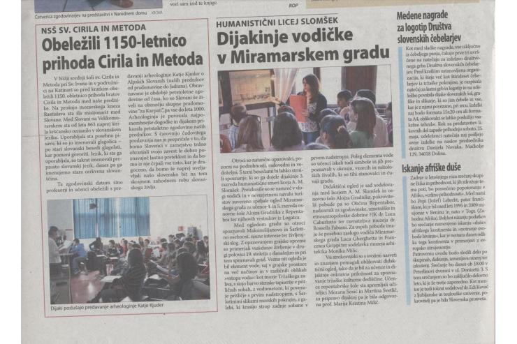opis vodenega obiska, primorski dnevnik 17.maja 2013