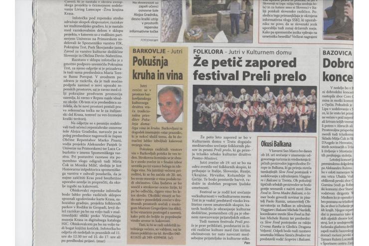 Opis otvoritve infotočke 'Vrata na Kras', Primorski dnevnik 17.aprila 2015
